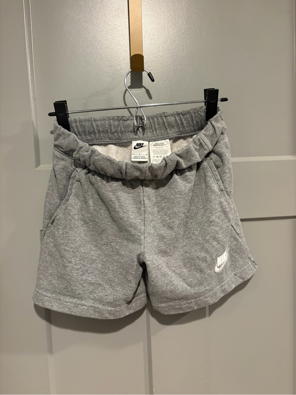 Nike Light Gray Girls' Fleece Athletic Shorts